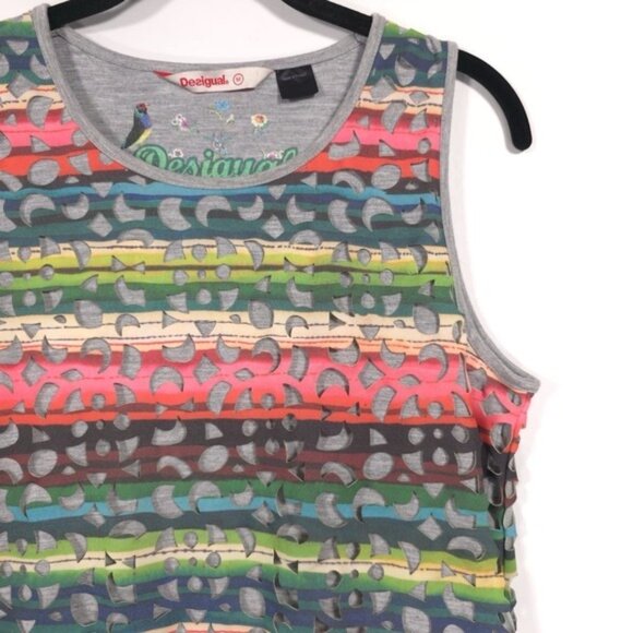 Desigual Women's PHOENIX Multicolored Overlay CutOut Mini Dress Size Medium - Picture 10 of 15